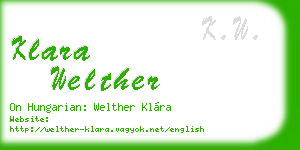 klara welther business card